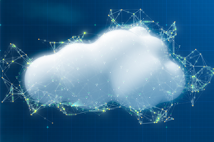 Bild einer Wolke mit Vernetzung das symbolisch Energie darstellen soll.