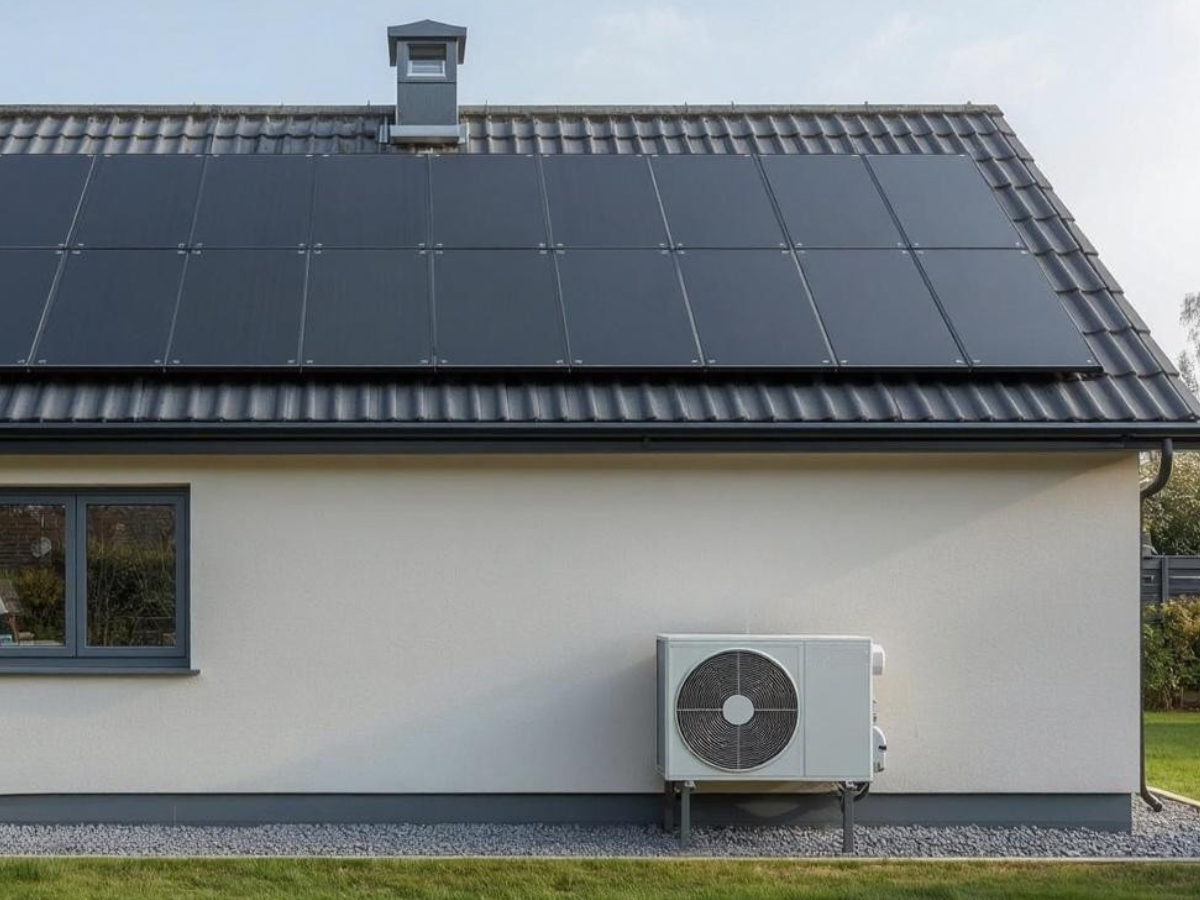 Photovoltaikanlage auf Einfamilienhaus mit Wärmepumpe – nachhaltige Strom- und Heizlösung