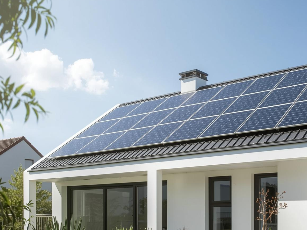 Photovoltaikanlage auf einem neugebauten Haus